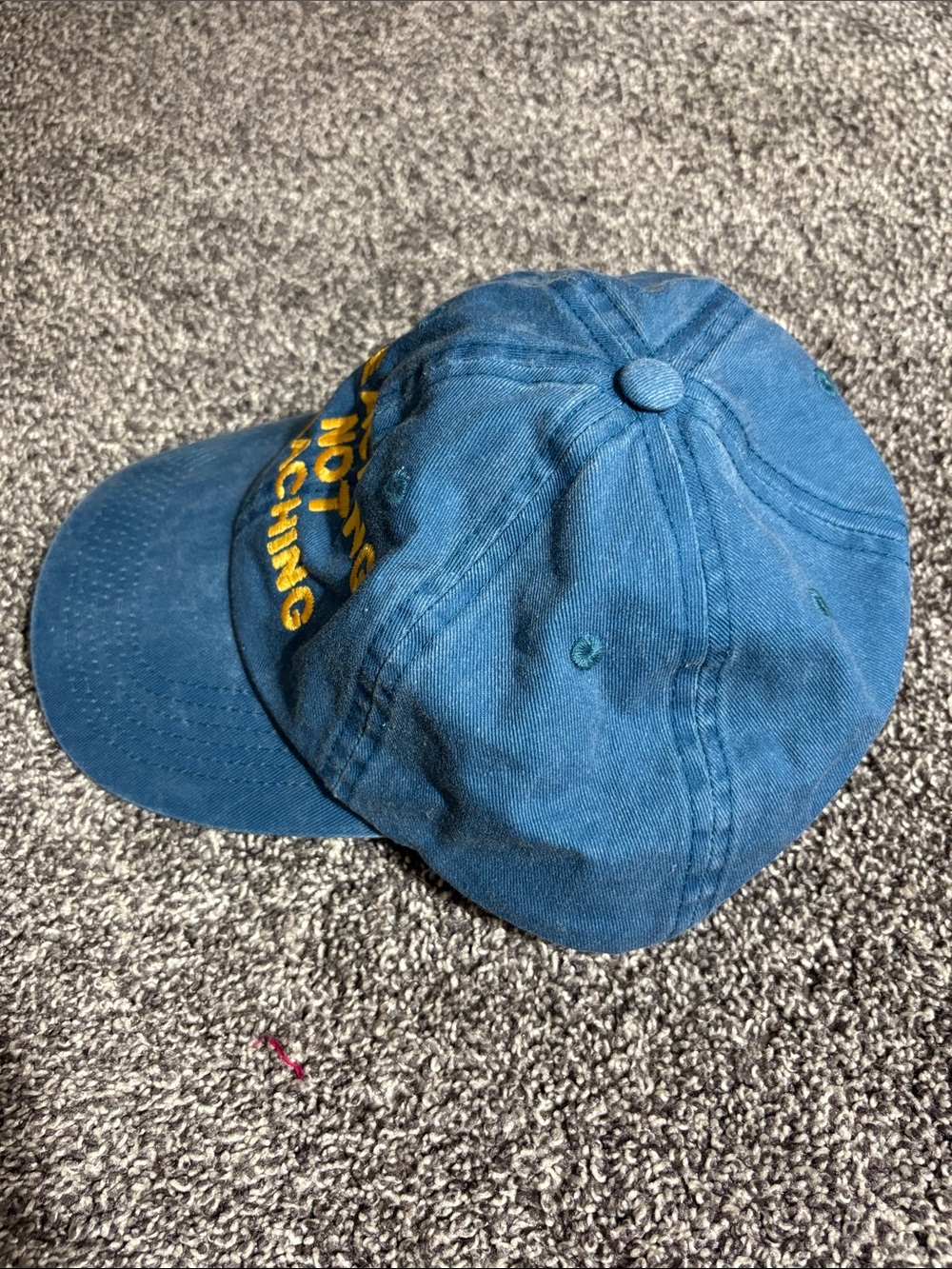 Beaching Not Teaching Blue Denim Cap with Yellow Embroidery - Picture 5 of 5